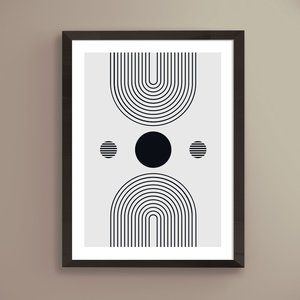 Modern Minimalist Abstract Geometric Wall Art Print Home Decor [No Frame]